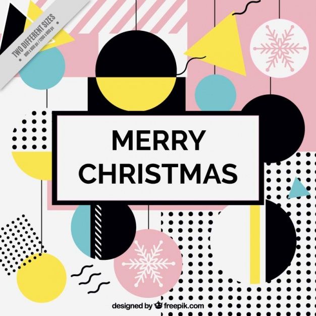 626x626 Merry Christmas Memphis Background Free Vector My Freepik Things