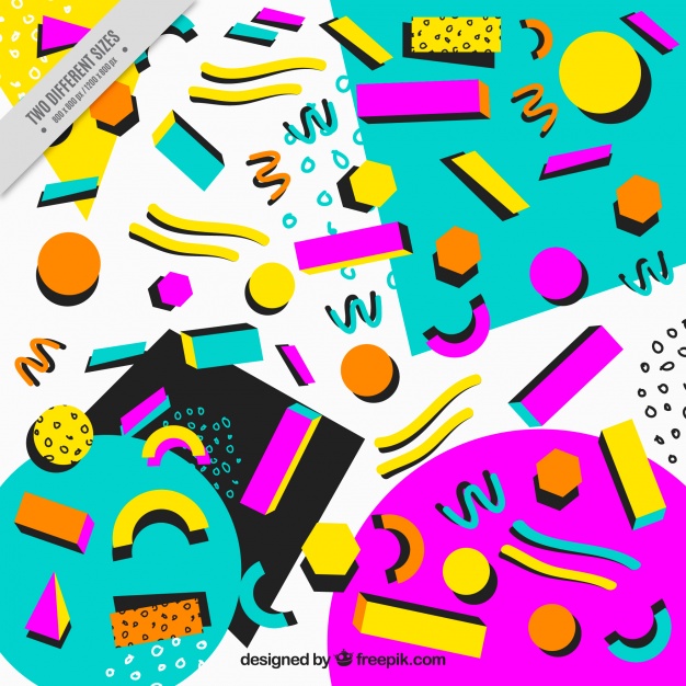 626x626 Abstract Colorful Background Memphis Vector Free Download