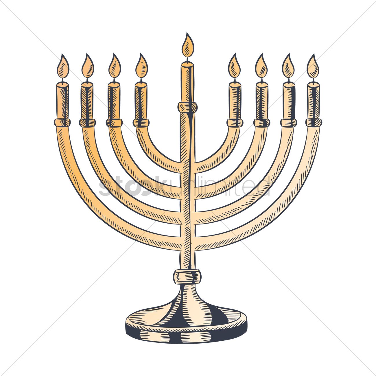1300x1300 Hanukkah Menorah Vector Image
