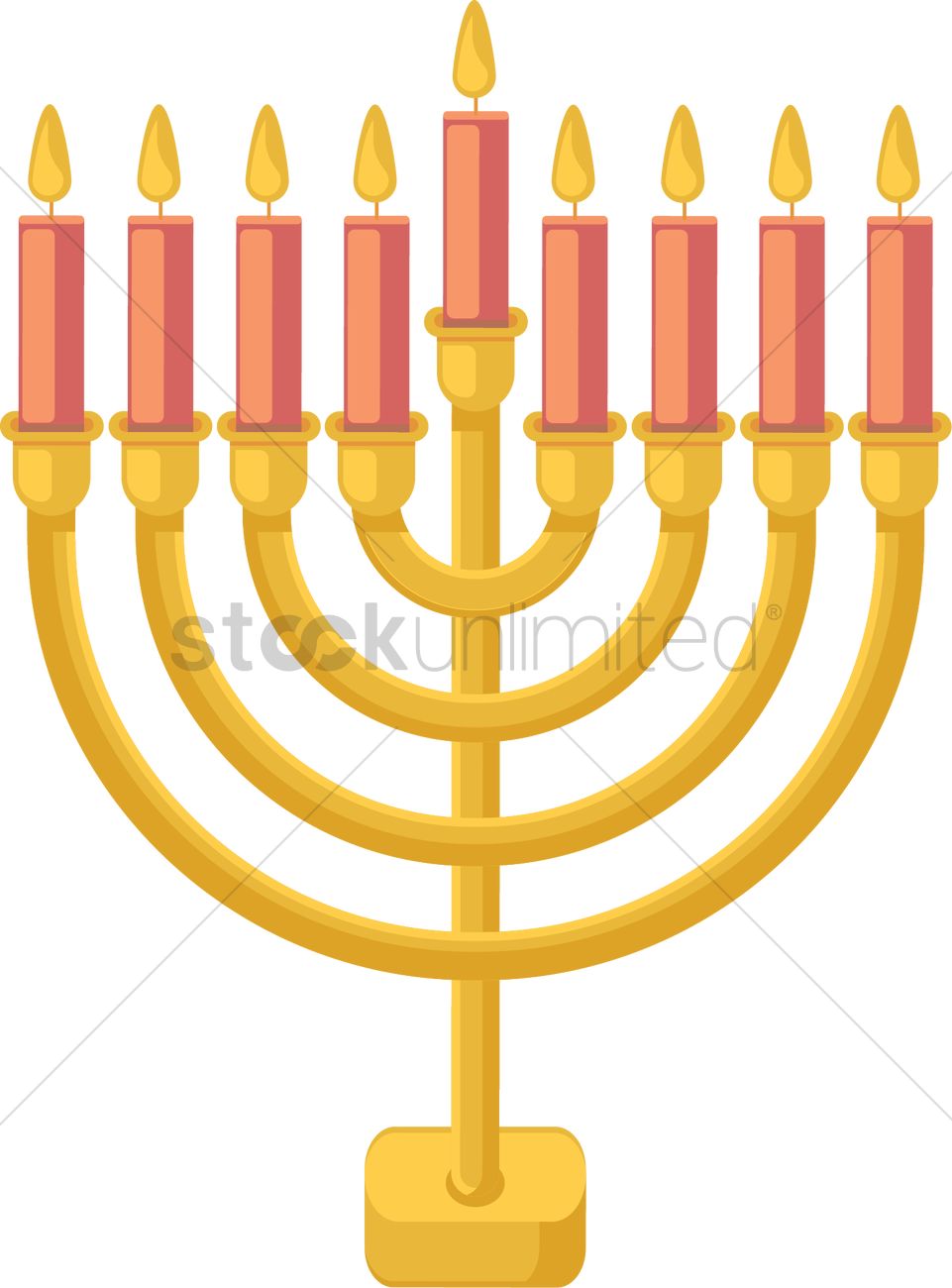 961x1300 Hanukkah Menorah Vector Image