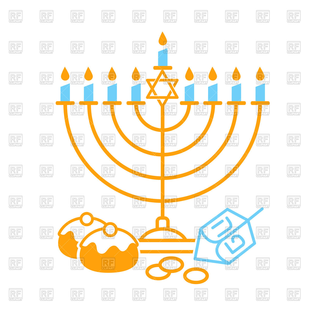 1200x1200 Happy Hanukkah Poster With Menorah Vector Image Vector Artwork