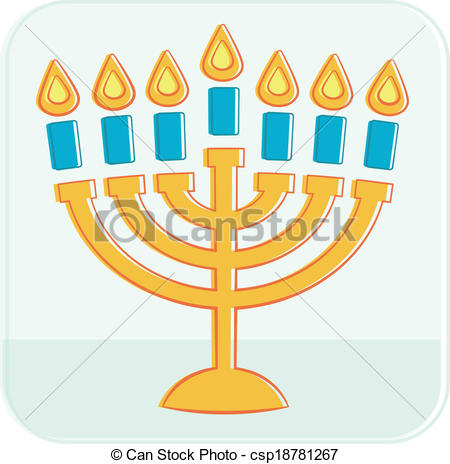 450x464 Menorah. Vector Illustration.
