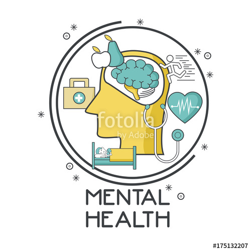 500x500 Mental Health Design Icon Vector Illustration Graphic Design