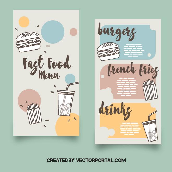 660x660 Fast Food Menu Vector Image