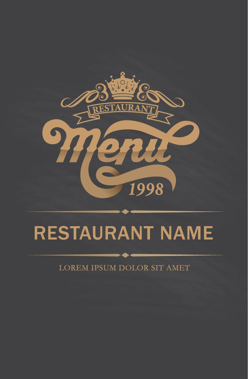 800x1220 Retro Gold Restaurant Menu Design Vector [Eps]