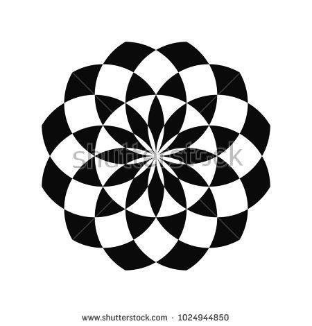 450x470 Sacred Geometry Black And White. Mandala Art Flower Of Life