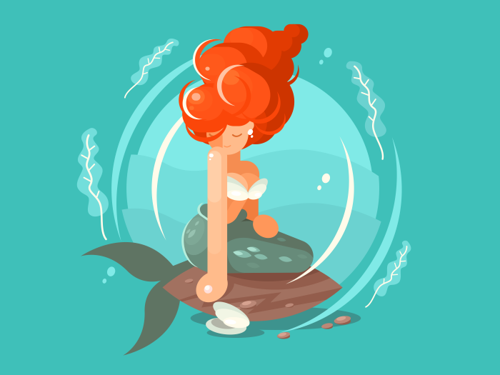 700x525 Sea Mermaid Character Illustration