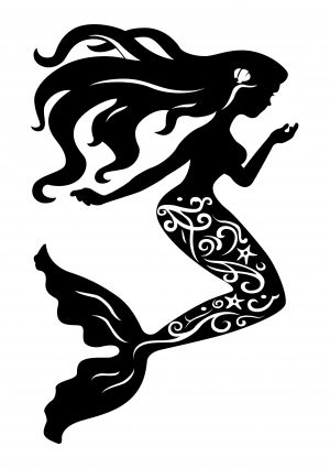 300x425 Mermaid Silhouette Free Vector In Encapsulated Postscript Eps