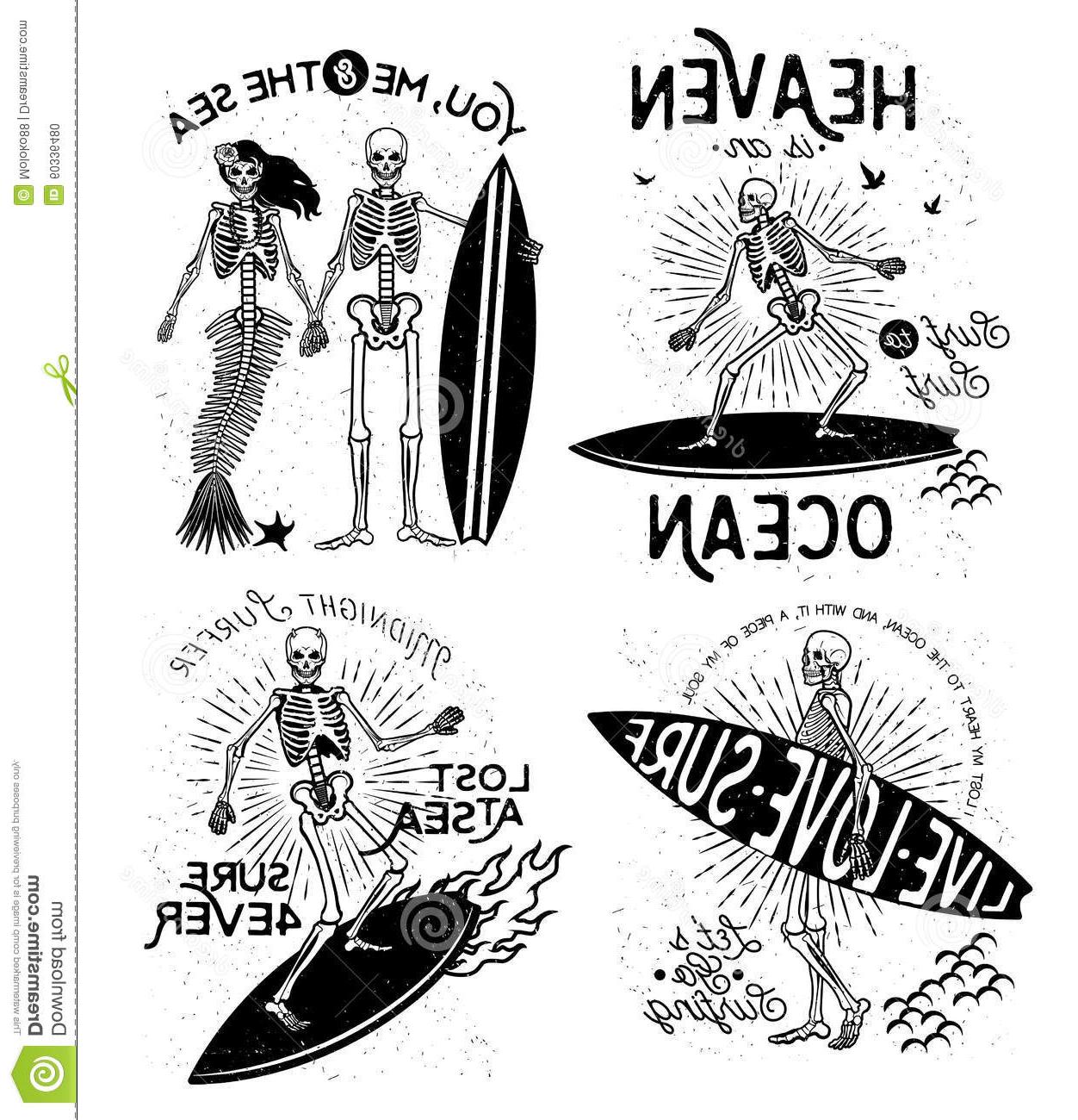 1252x1300 Hd Skeleton Surfer Vector Art Illustration Mermaid Drawing