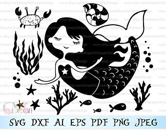 340x270 Mermaid Vector Etsy