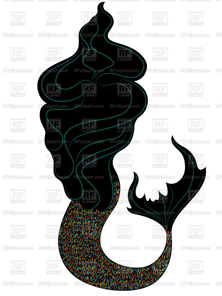 750x1000 Mermaid With Luxurious Wavy Hair And Long Scales Fish Tail Vector