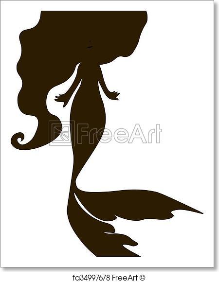 450x580 Free Art Print Of Mermaid Silhouette Vector Illustration Vector