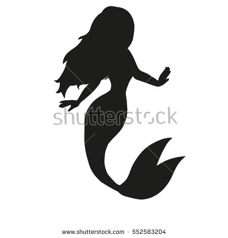 450x470 Mermaid Silhouette Clip Art Isolated Cute Mermaid Silhouette Stock