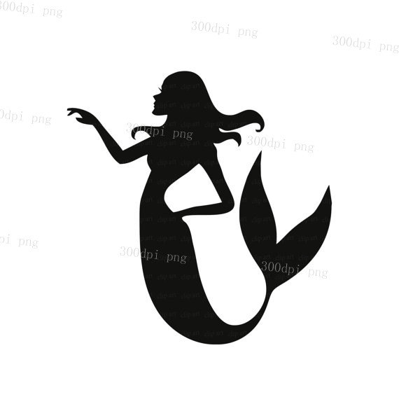 570x577 Mermaid Vector Free Mermaid Silhouette Digital Clipart Vector Eps