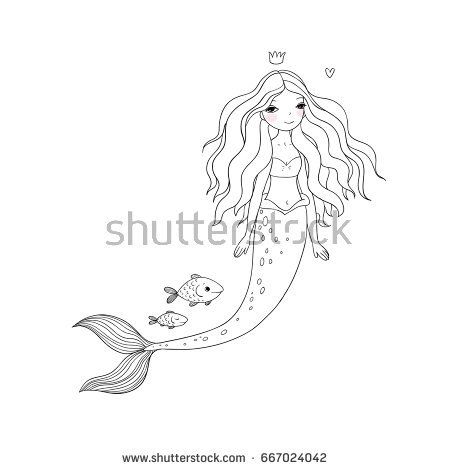 450x470 Mermaid With Crown On The Anchor Mermaid Vector Images
