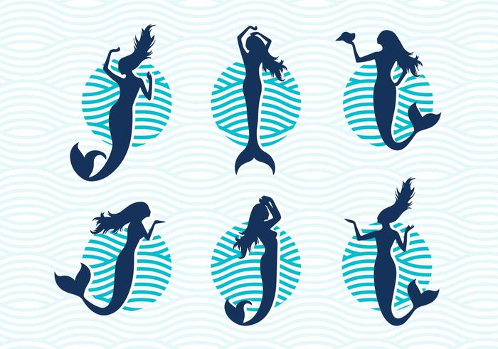700x490 Mermaids Vector Silhouettes Illustrations Free