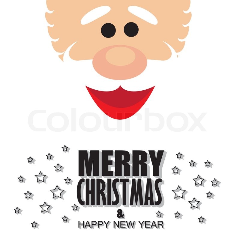 800x800 Santa Claus Face With Greetings Of Merry Christmas Amp Happy New