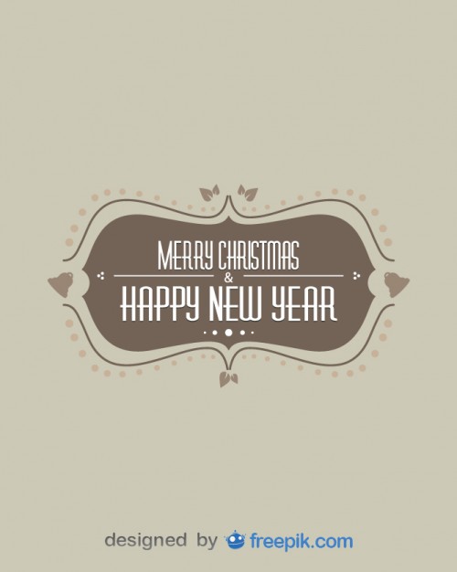 500x626 Vintage Merry Christmas Amp Happy New Year Vector Free Download