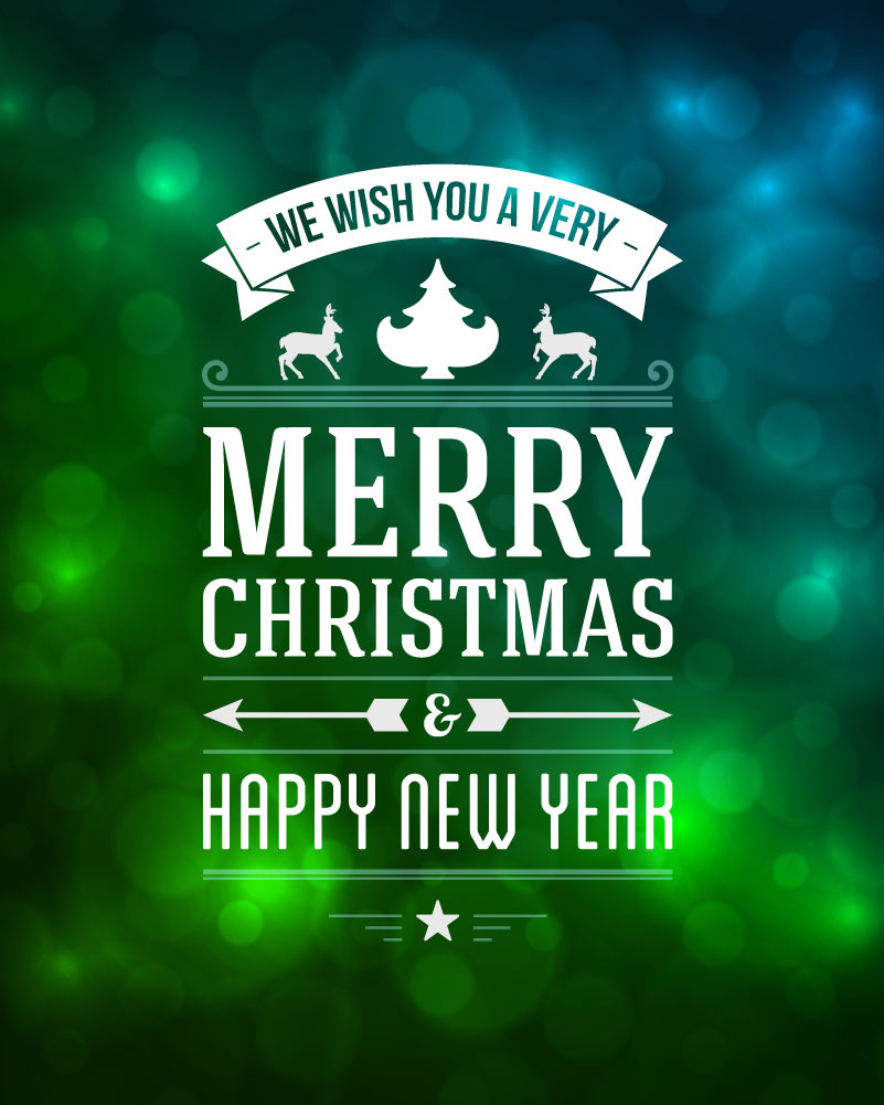 801x1001 Green Merry Christmas And Happy New Year Vector Free Vector