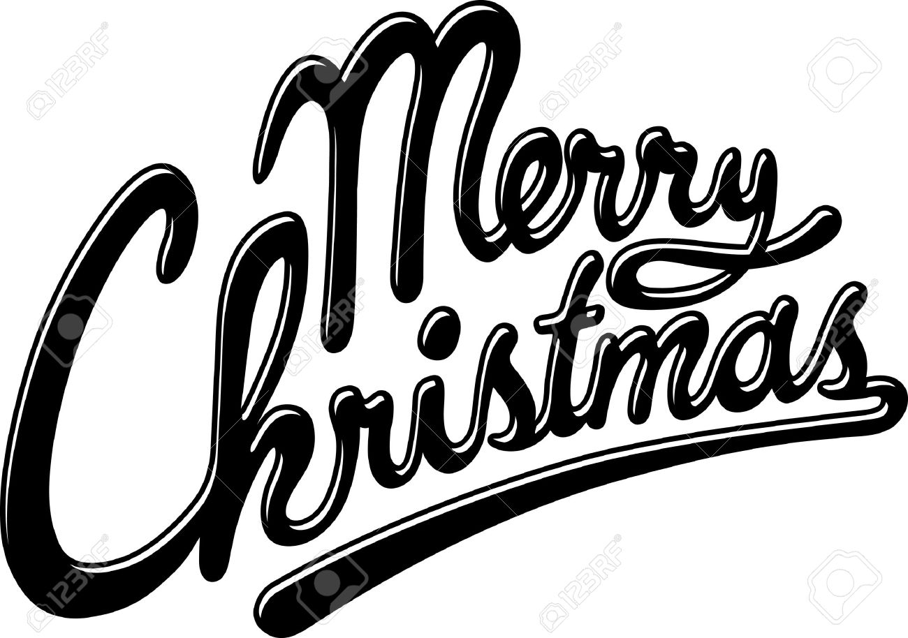 1300x914 Merry Christmas Text Clipart Black And White 2
