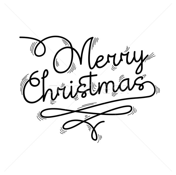600x595 Merry Christmas Text Quote Lettering Design Vector Illustration