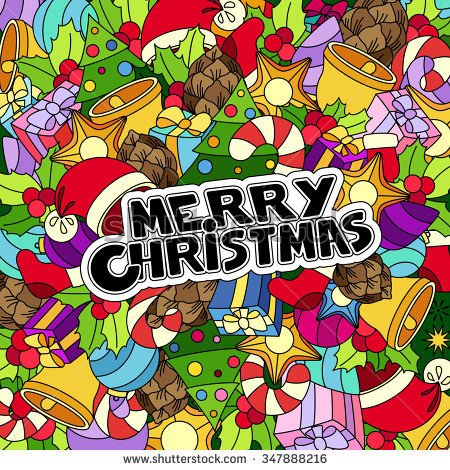 450x470 Money Birthday Card New Merry Christmas Text Doodle Pattern Design