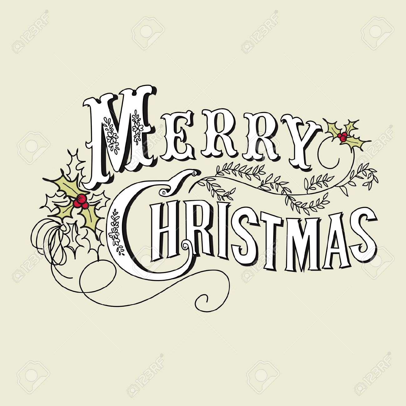 1300x1300 Retro Clipart Merry Christmas