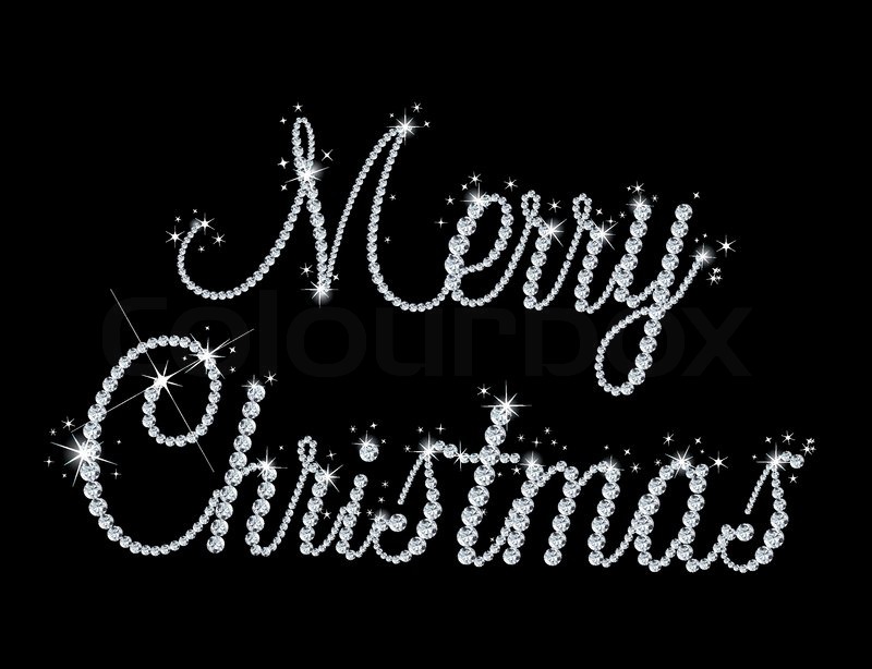800x614 Illustration Of Merry Christmas Text With Diamond. Vector