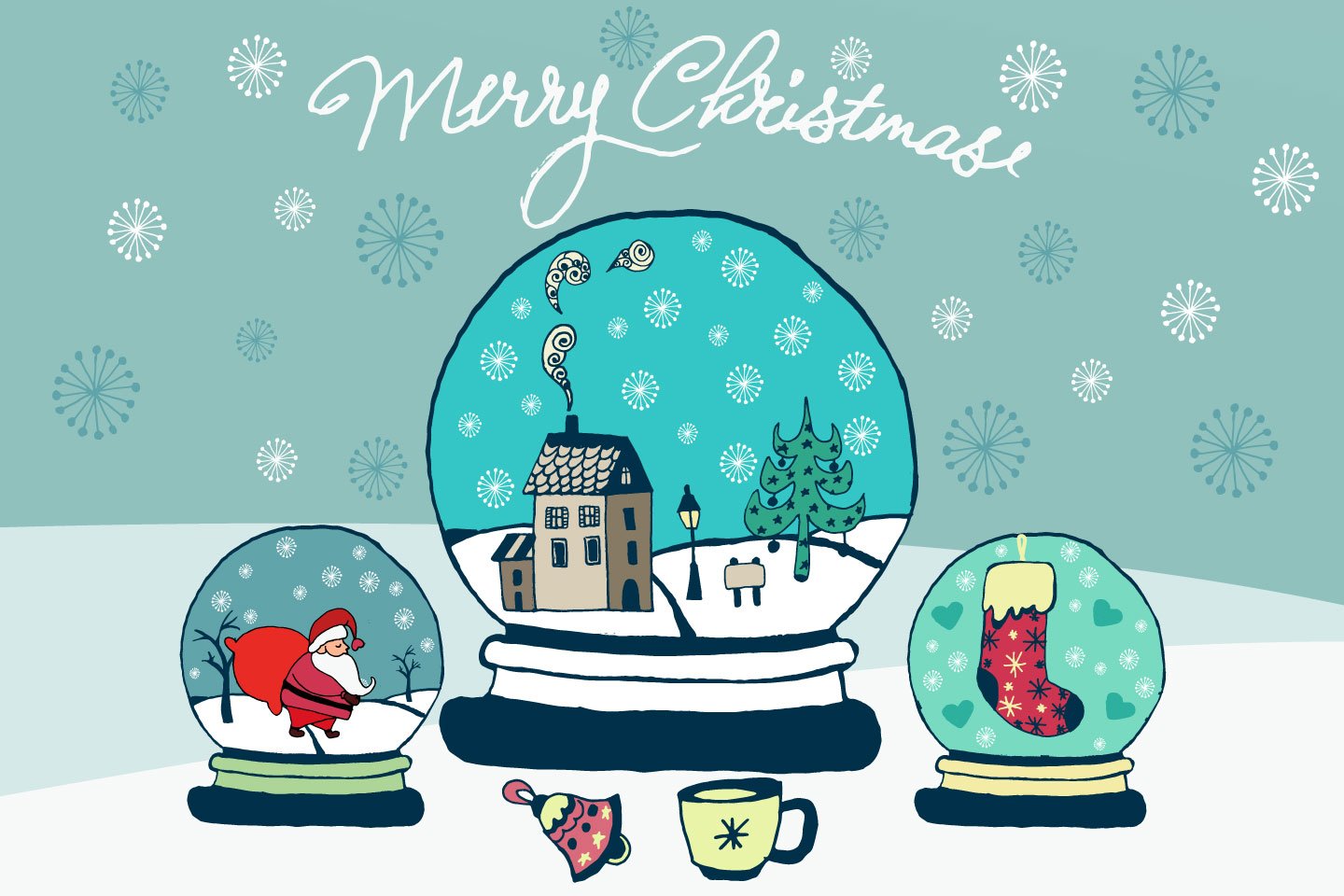 1440x960 Merry Christmas Vector Free Illustration