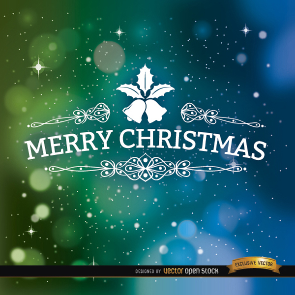 600x600 Space Bokeh Merry Christmas Vector Background