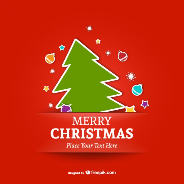 626x626 Merry Christmas Template With Tree Vector Free Download