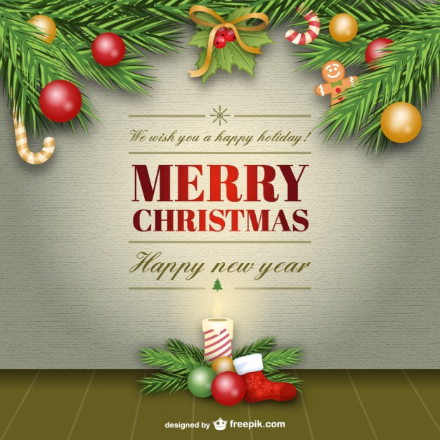 626x626 Elegant Merry Christmas Card Vector Vector Free Download