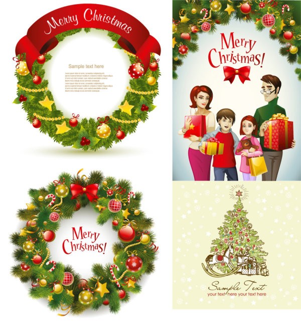 600x641 60 Free Christmas Vector Design Resource For Greeting Cards And