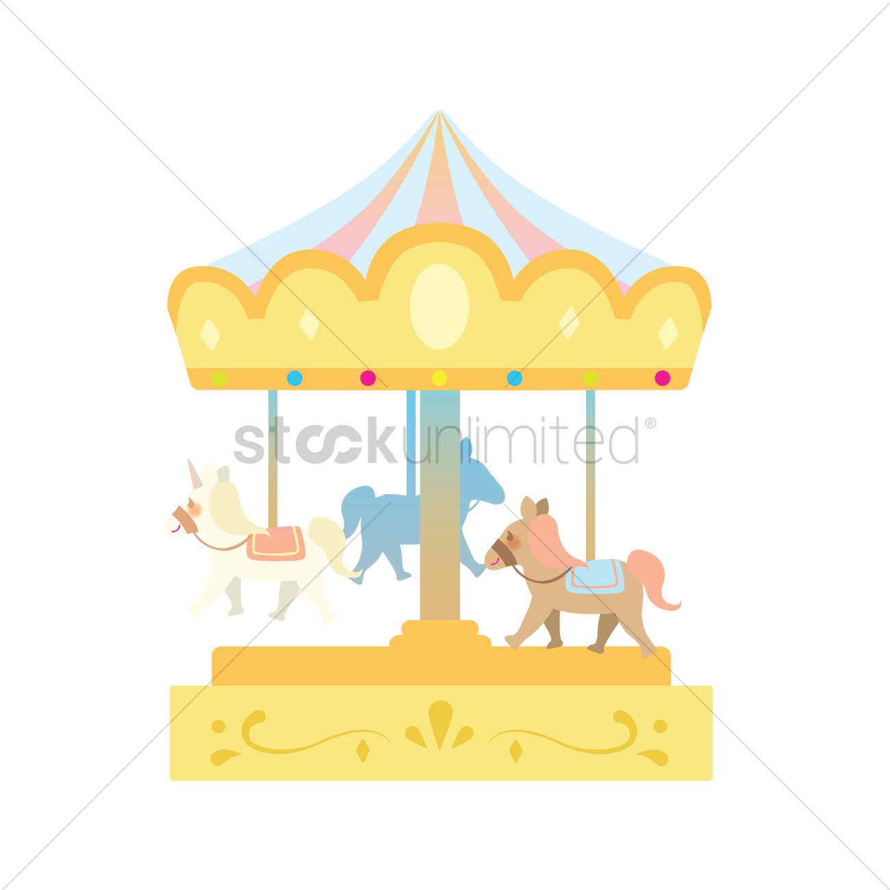 1300x1300 Merry Go Round Vector Image