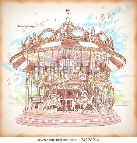 450x470 Vector Hand Drawn Merry Go Round