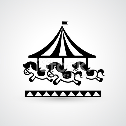 440x440 Vintage Merry Go Round Carousel Icon Vector Stock Vector