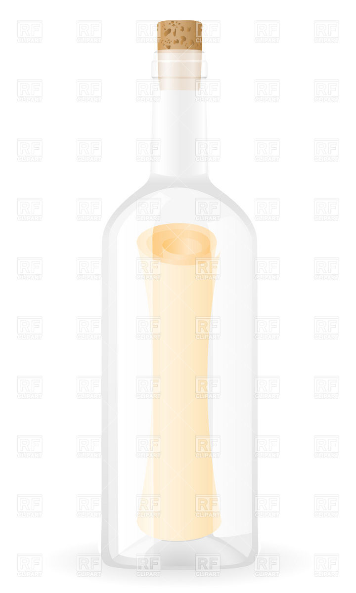 720x1200 Message In The Bottle With Cork Vector Image Vector Artwork Of