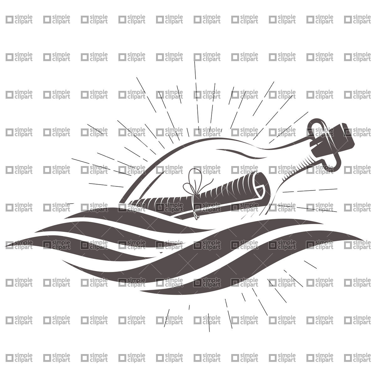 1200x1200 Sos Message In A Bottle Floating On Waves Vector Image