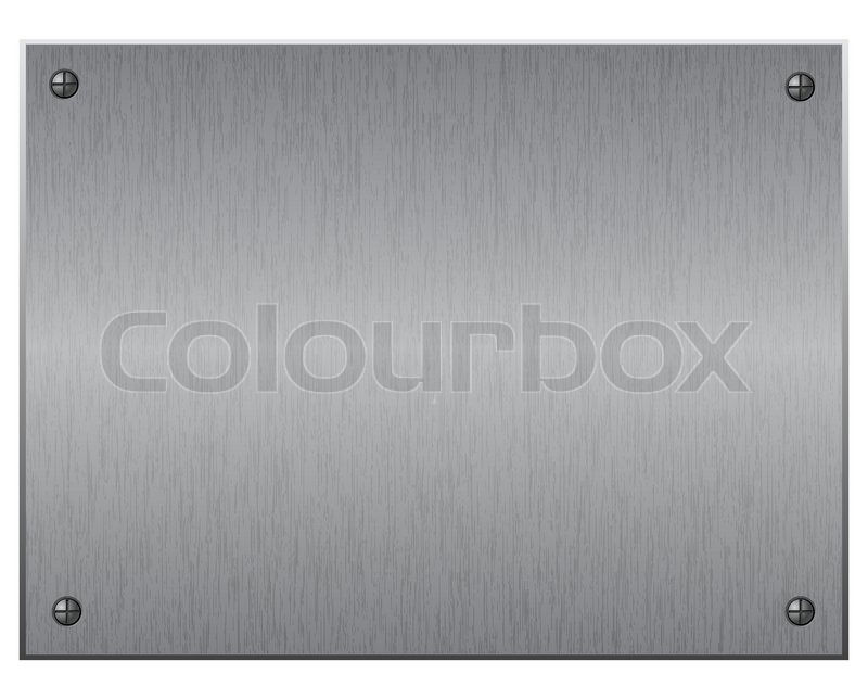800x644 Silver Metal Plate With Screws, Vector Illustration Stock Vector