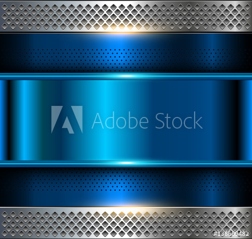 500x474 Metallic Background, Blue Metal Perforated Texture, Vector