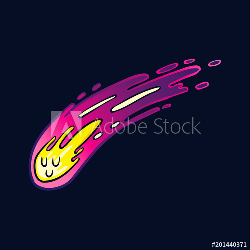 500x500 Cute Meteor Vector Cartoon, Cute Shooting Star
