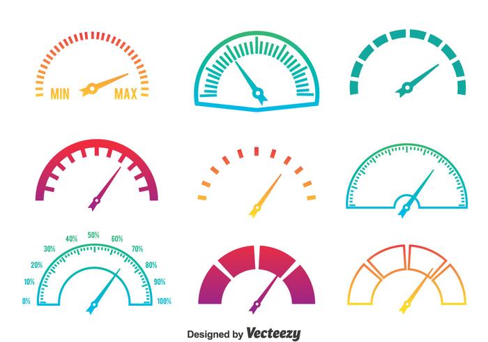 700x490 Meter Icons Gradient Colors Vector