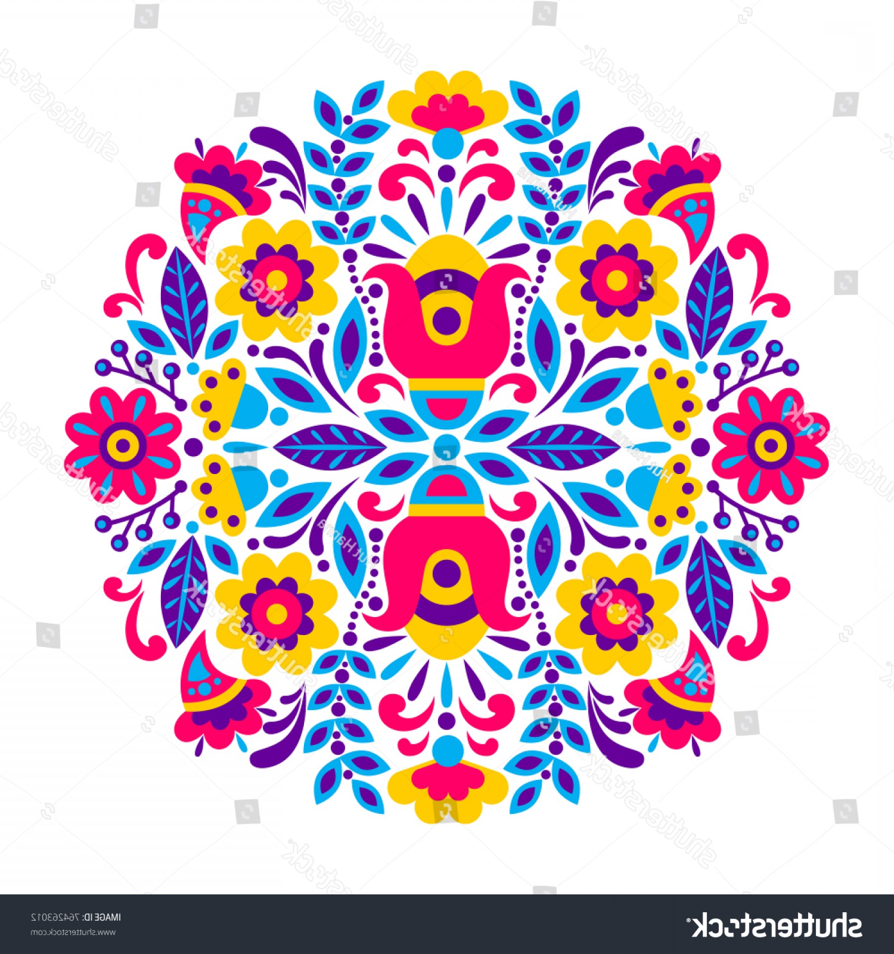 1800x1920 Mexican Flowers Border Vector Lazttweet