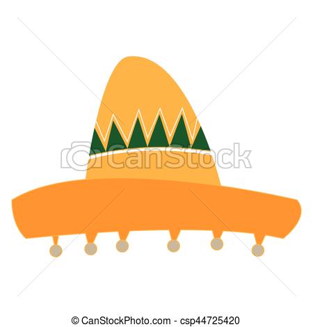 450x470 Isolated Mexican Hat On A White Background, Vector Illustration.