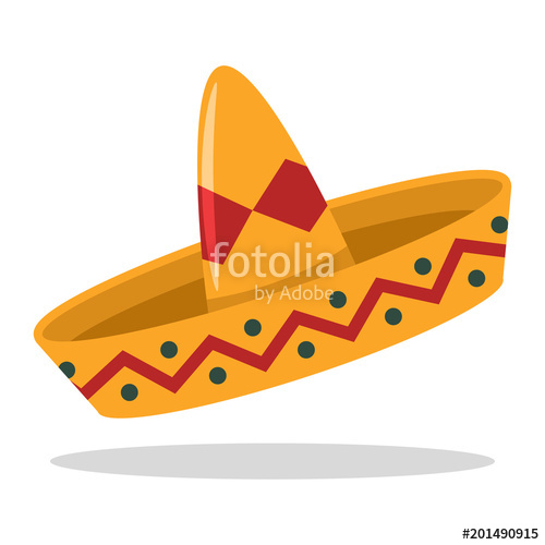 500x500 Sombrero Mexican Hat Vector Cartoon Flat Icon. Stock Image And