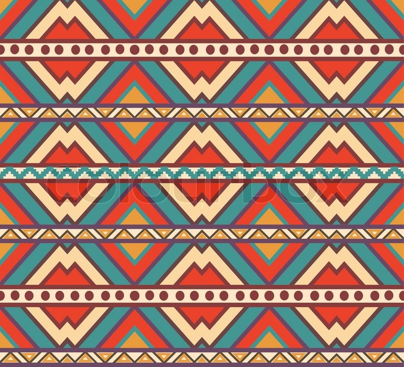 800x727 Seamless Colorful Aztec Pattern Stock Vector Colourbox