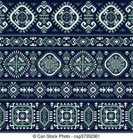 450x470 Tribal Aztec Vintage Seamless Pattern. Vector Tribal Mexican