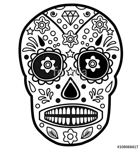 Mexican Skull Vector at GetDrawings | Free download