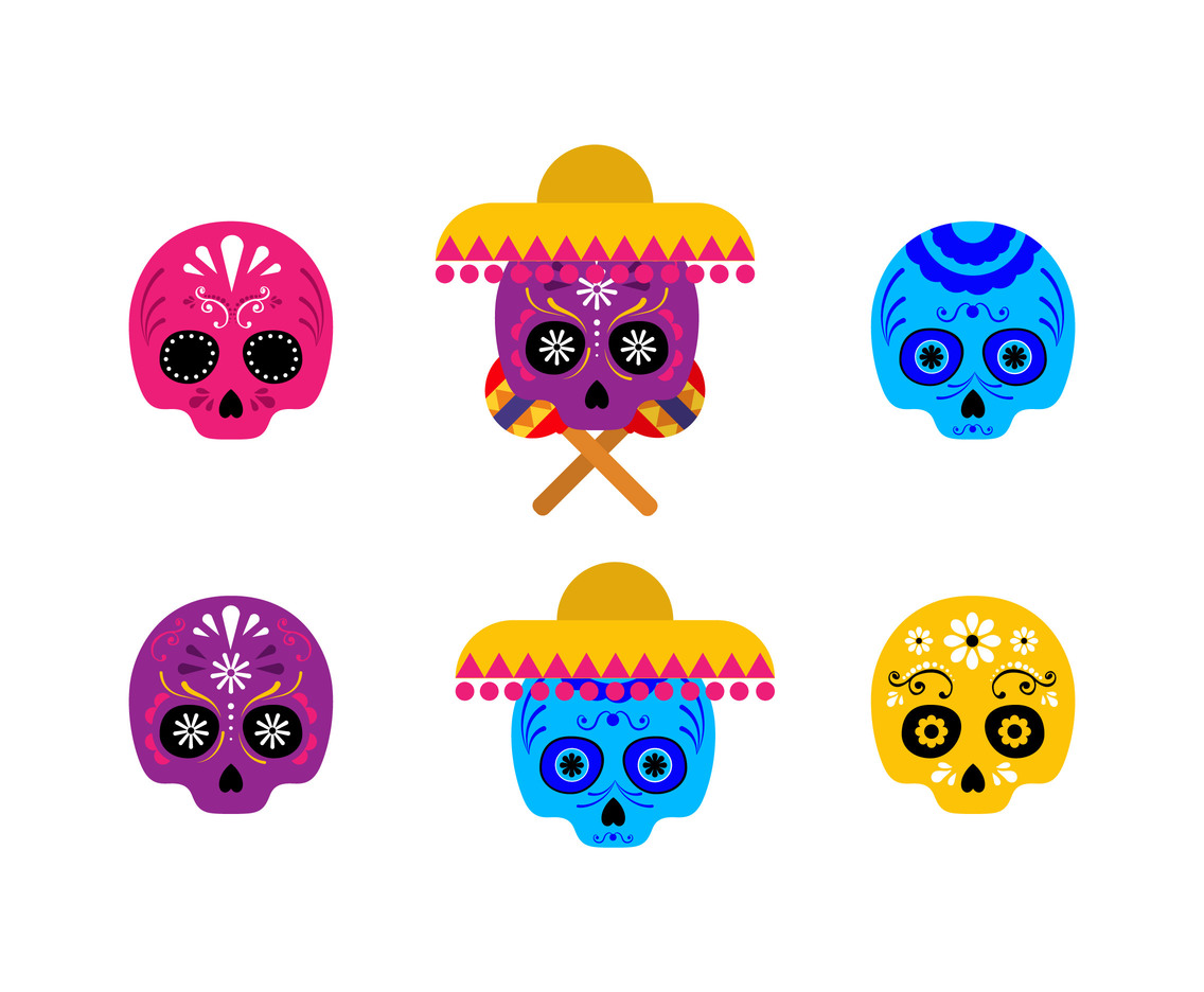 1136x936 Colorful Flat Mexican Skull Vector Art Amp Graphics