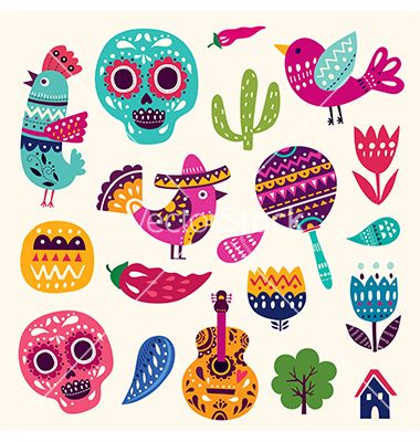 380x400 Symbols Of Mexico Vector Mexican Calendar Art